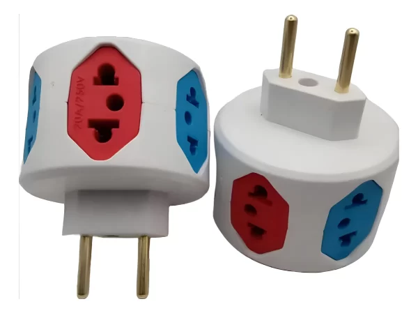 Kit Filtro De Linha Esfera 6 Tomada C/ Fusivel 5 Peças