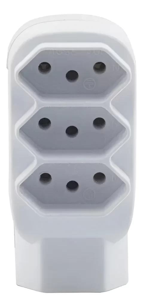 Benjamim Tripolar 4 Entradas 10a Bivolt Branco C/ Imetro