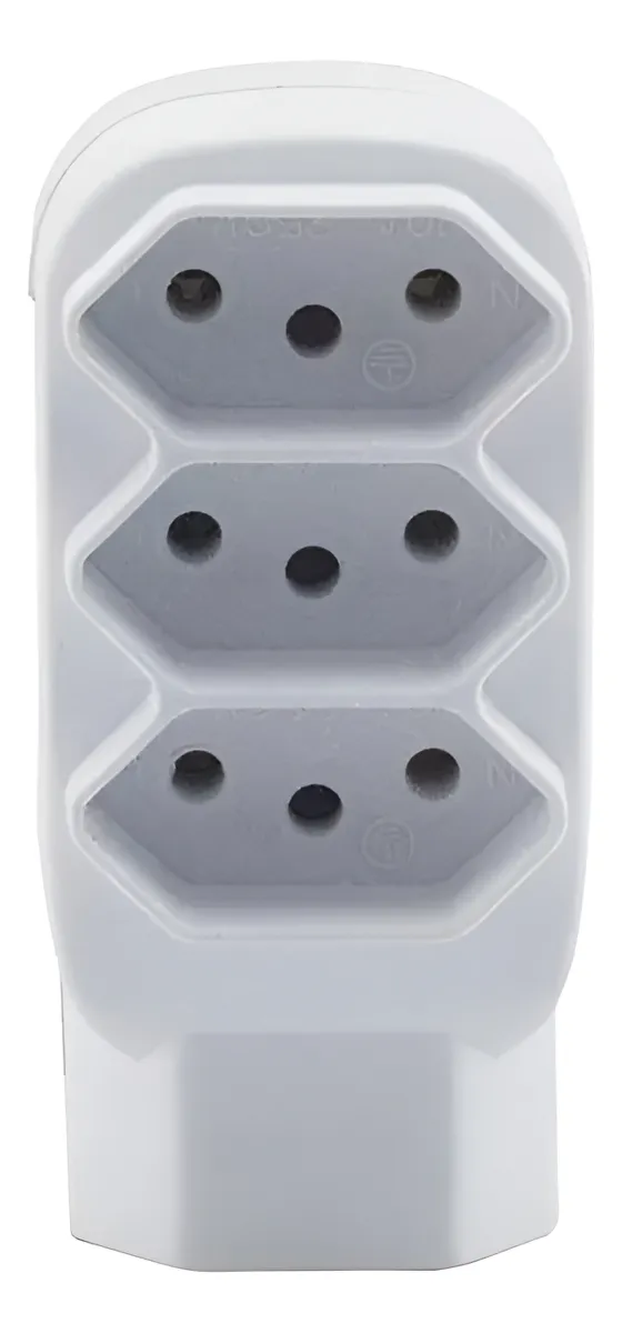 Benjamim Tripolar 4 Entradas 10a Bivolt Branco C/ Imetro