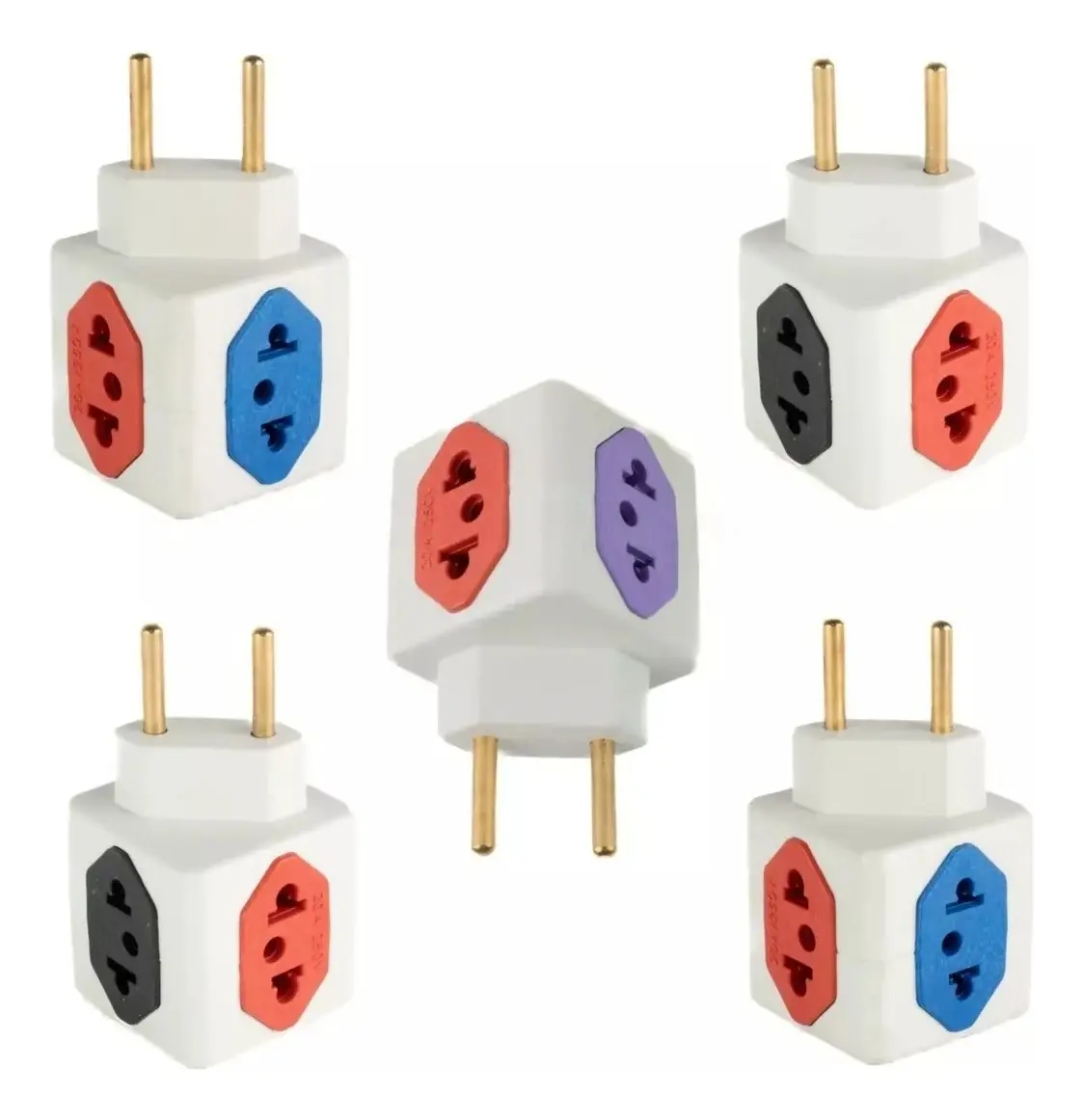 Adaptador De Tomada Cubo 10/20a 110/220v Kit Com 100 Peças - Imagem 2