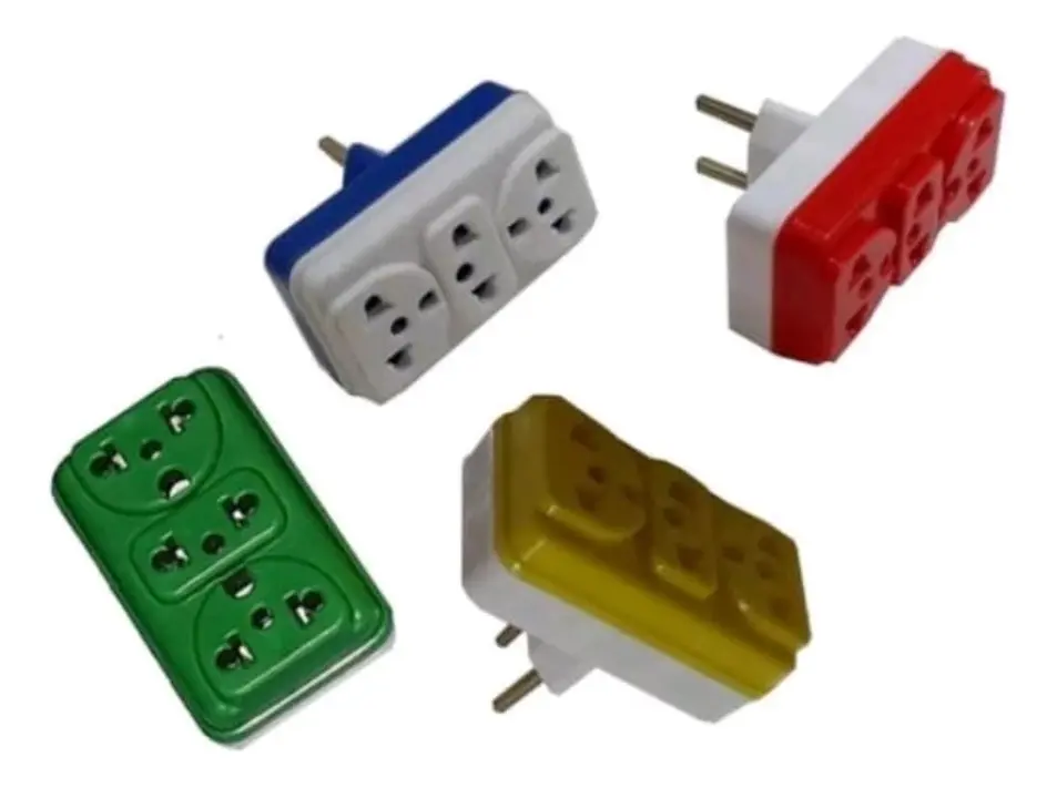 Kit 50 Adaptador Tomada T Benjamin Triplo - Imagem 2