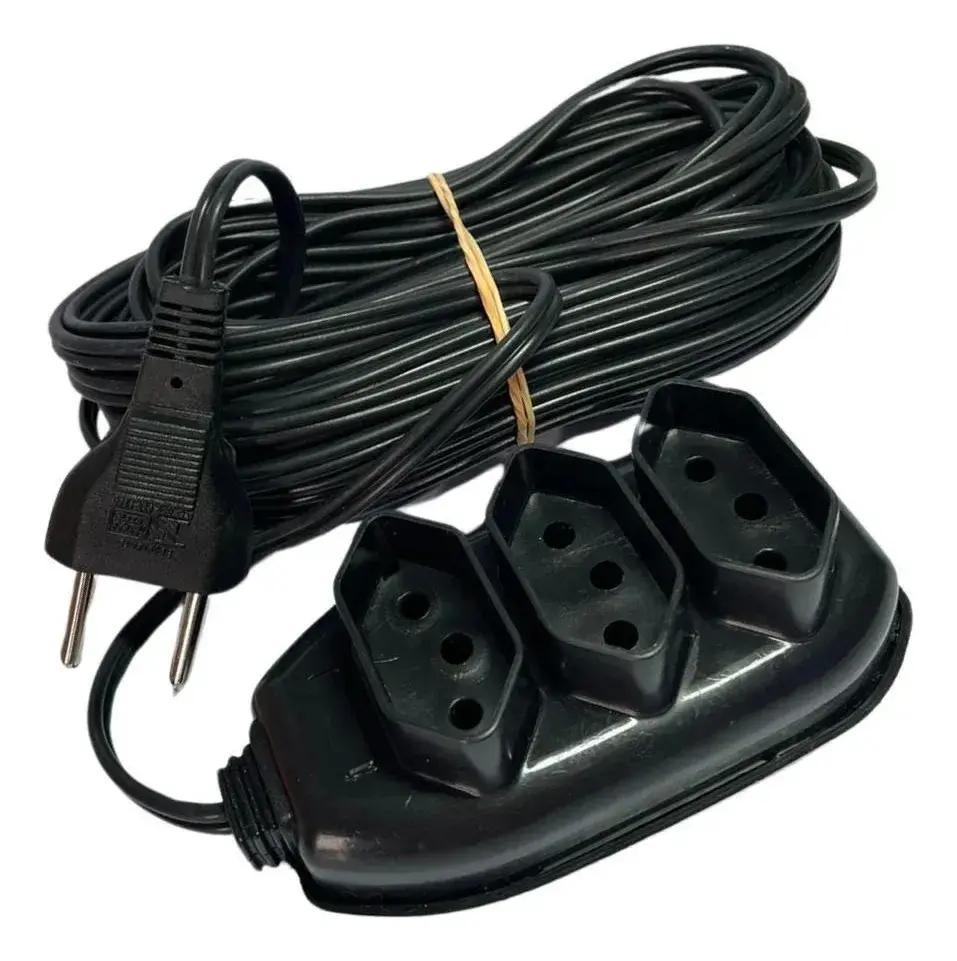 Extensão Elétrica 3metros 3saidas P/ Tomada Cabo Bivolt Plug - Imagem 2