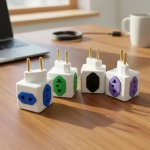 Kit 5 Adaptadores De Tomada Cubo Colorido 4 Saídas 10a 20a