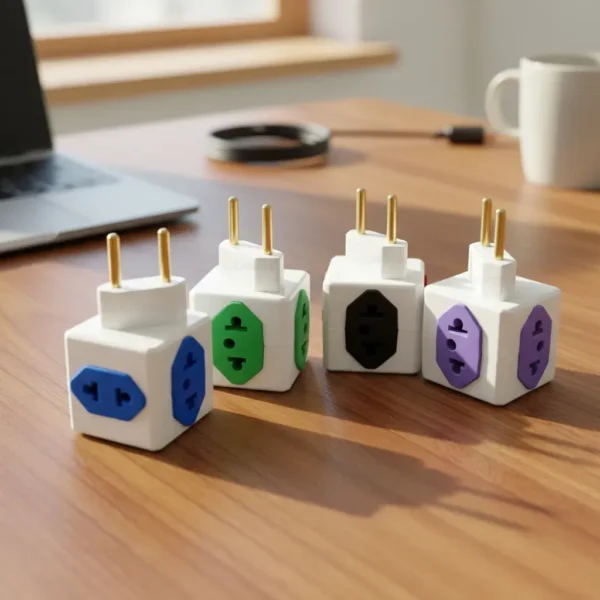 Kit 5 Adaptadores De Tomada Cubo Colorido 4 Saídas 10a 20a