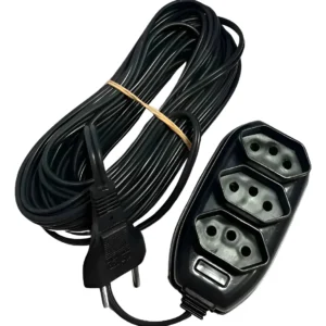 Extensão Elétrica 3metros 3saidas P/ Tomada Cabo Bivolt Plug