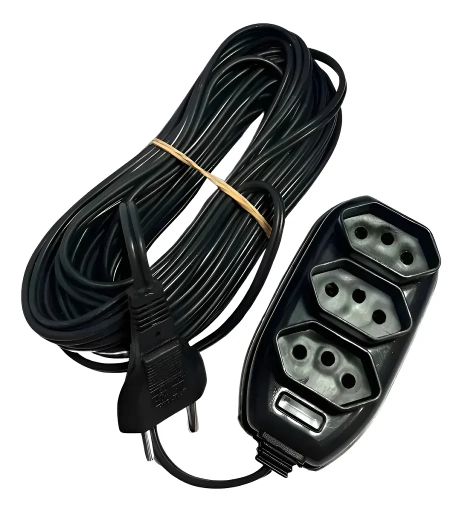 Extensão Elétrica 3metros 3saidas P/ Tomada Cabo Bivolt Plug