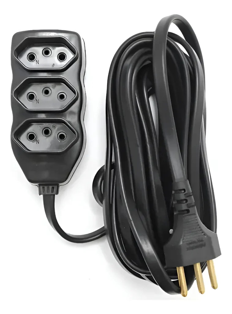 Extensão Elétrica Elite 10 Metros Bivolt 3 Tomadas Preta