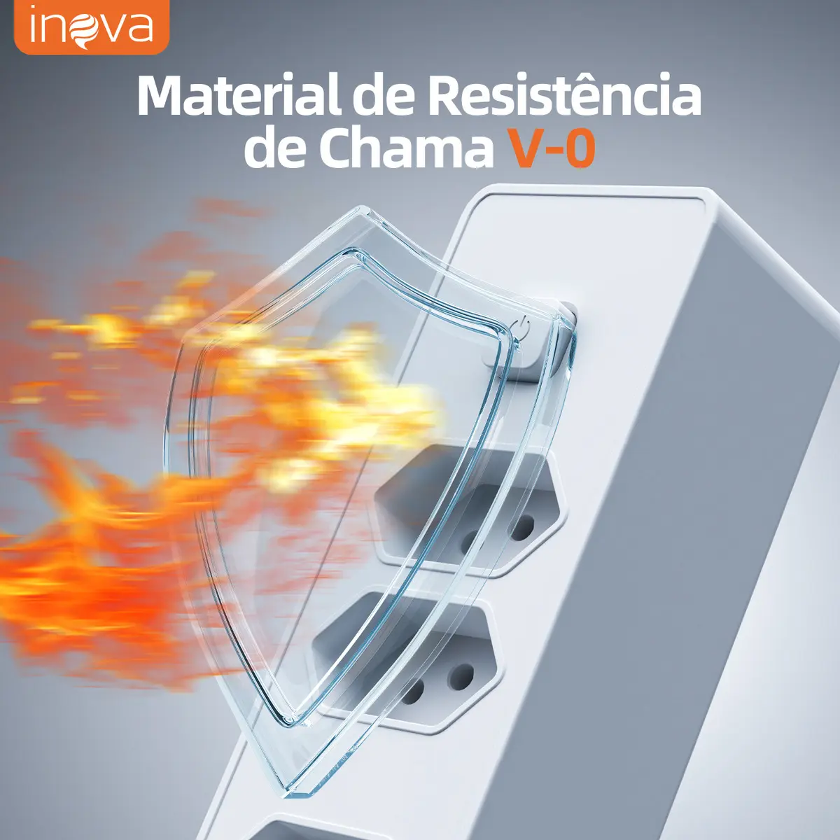 Filtro de Linha Inova Cases com 3 Tomadas e 2 USB C, Protetor de Surto Bivolt - Imagem 4